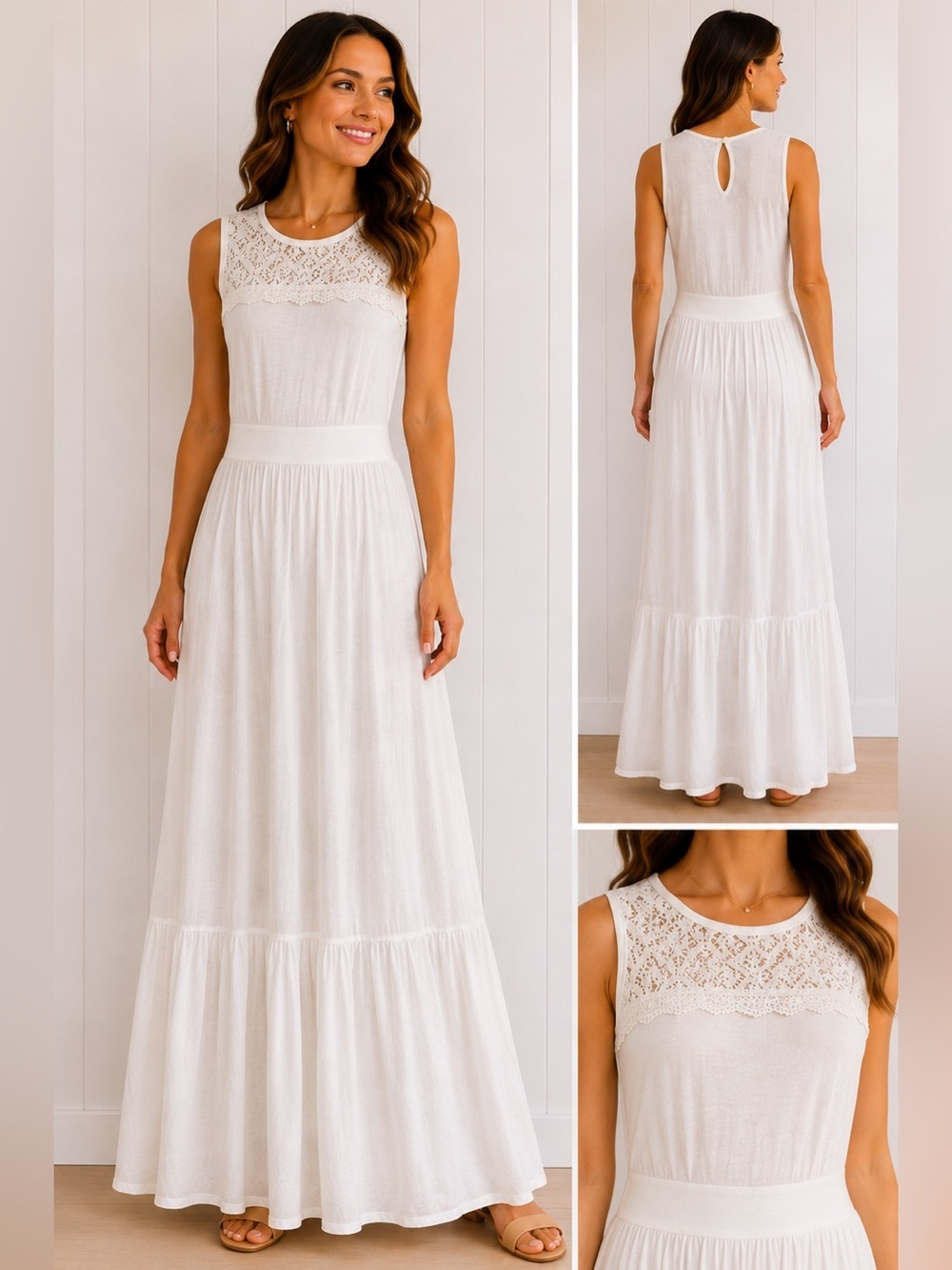 Ethereal Romantic Fairycore Lace Maxi Dress | Balletcore Boho Bridal | Size 14